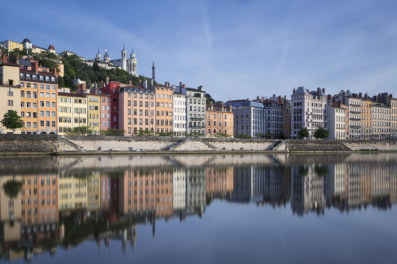 Saone river and reflection